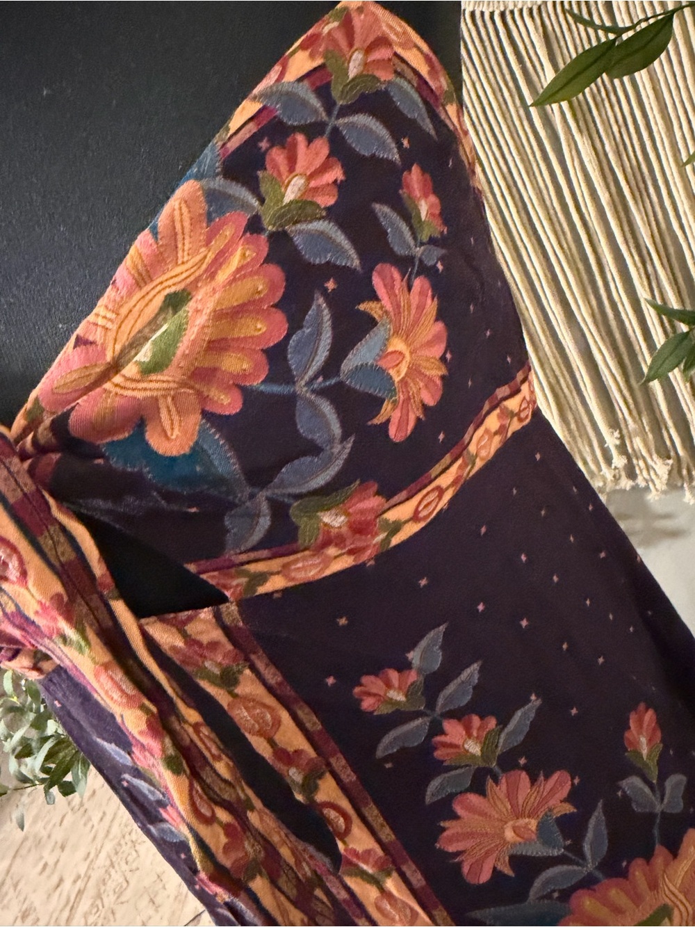FARM Rio Purple Floral Midi Dress with Orange and Yellow Motifs - Picture 3 of 9